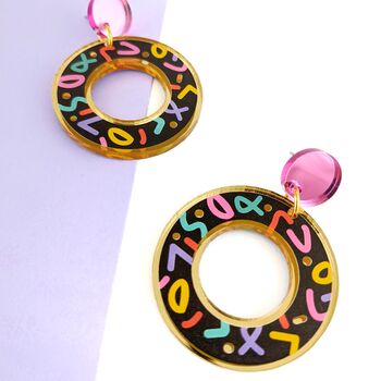 Patterned Acrylic Circle Earrings, 9 of 11