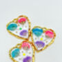 Heart Earrings With Colourful Gypsophila Flowers, thumbnail 4 of 11