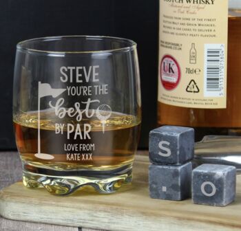 Personalised Golfing Glass And Whiskey Stones, 2 of 5