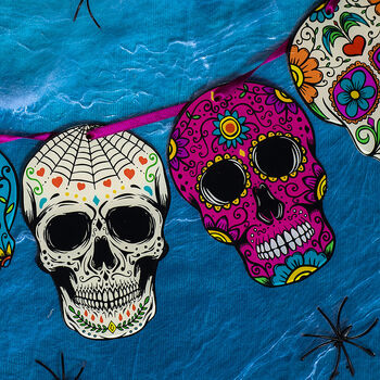 Mexican Candy Skull Acrylic Indoor Outdoor Bunting, 2 of 2
