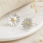 Sterling Silver And Gold Plated Daisy Stud Earrings – 7mm, thumbnail 1 of 8