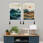 Two Pack Misty Mountain Tapestry Wall Hanging Décor, thumbnail 1 of 7