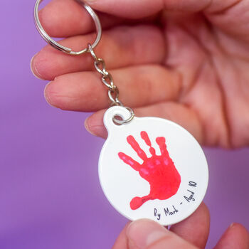 Child's Handprint Personalised Keyring For Father's Day, 3 of 8