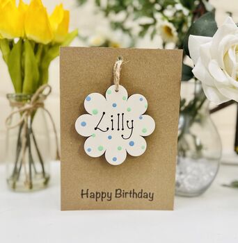 Personalised Daughter Birthday Card Flower Keepsake, 2 of 7