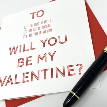 Funny Letterpress Valentines Card, 2 of 2