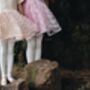 Girls Peach Lace Flower Girl Party Dress, thumbnail 5 of 8