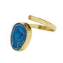 Electric Blue Semi Precious Crystal Gold Plated Ring, thumbnail 1 of 5