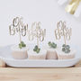 Gold Foiled Oh Baby Baby Shower Cup Cake Toppers, thumbnail 1 of 3