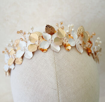 White And Gold Flower Headband, 8 of 8