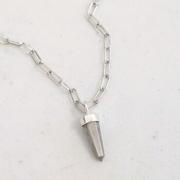 The En Pointe Pyrite Necklace, Silver, 3 of 7