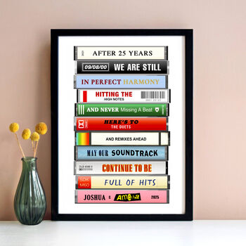 Personalised Cassette Tape Anniversary Print, 2 of 4