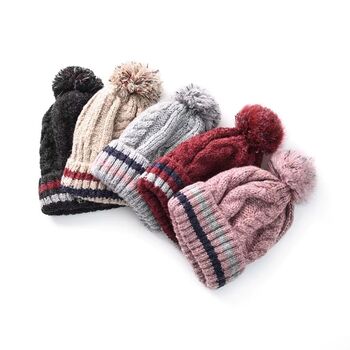 Fur Lined Bobble Beanie Hat Chemo Headwear, 4 of 7