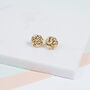 Walton 9ct Solid Gold Knot Stud Earrings, thumbnail 1 of 5