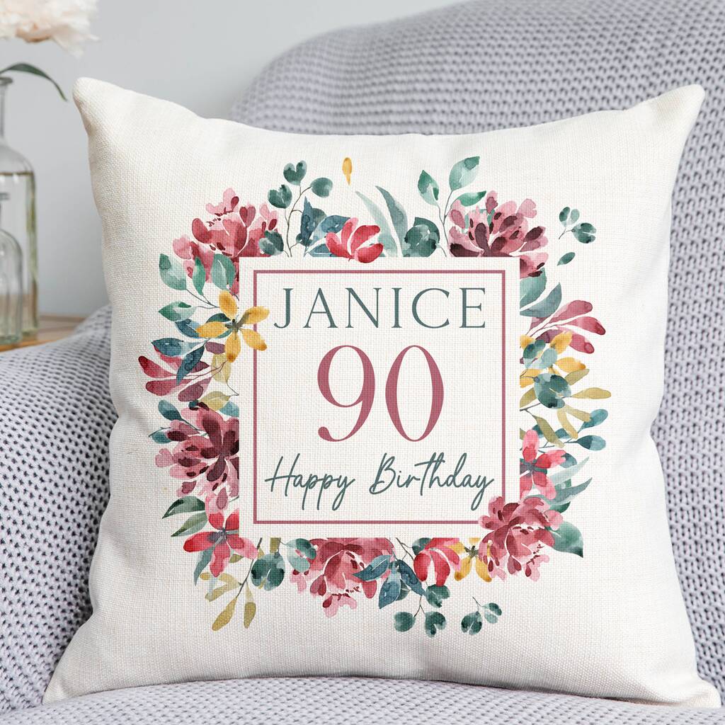 Personalised 90th Birthday Cushion