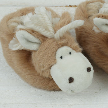 Haffie Pony Baby Slippers With Engraved Heart Keepsake, 5 of 5