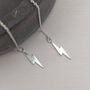 Sterling Silver Lightning Bolt Threader Earrings, thumbnail 3 of 9