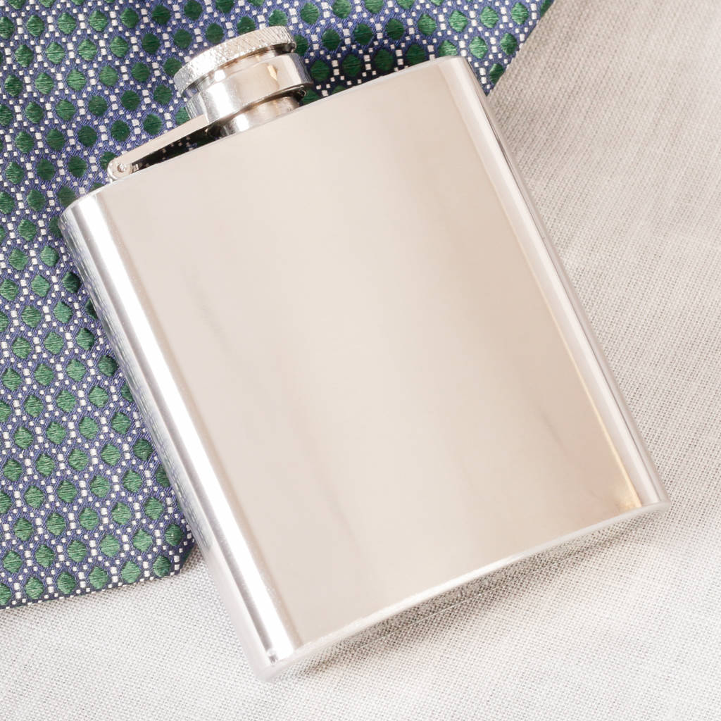 Engraved Stainless Steel Hip Flask By Dibor