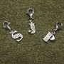 Initial Cubic Zirconia Sterling Silver Clip On Charm, thumbnail 1 of 4