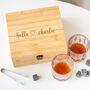 Couples Name Engraved Whisky Glass And Ice Cube Box Set, thumbnail 3 of 6