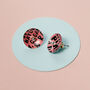 Delicate Pink Graphic Silver Ear Studs, thumbnail 5 of 10