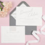 Grey And White Minimalist 'Rachel' Wedding Invitations, thumbnail 2 of 4