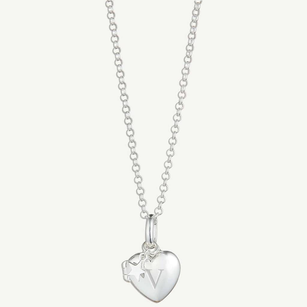 girl's personalised small heart locket by molly brown london ...