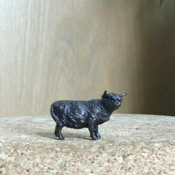 Miniature Bronze Highland Cow Sculpture, 5 of 12
