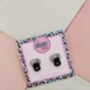 Zip Glitter Resin Studs / Sewing Lover Gift / Craft Inspired Jewellery / Fun Statement Accessories, thumbnail 4 of 4