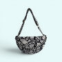 Cross Body Sling Bag | Black And White Block Print Floral Cotton, thumbnail 5 of 5