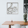 Metal Treble Clef And Notes Square Frame Wall Art Decor, thumbnail 5 of 11