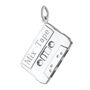Engraved Sterling Silver Large Cassette Tape Charm, thumbnail 1 of 7