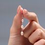 Oval Freshwater Pearl Trio Drop Hook Earrings In Sterling Silver, thumbnail 7 of 11