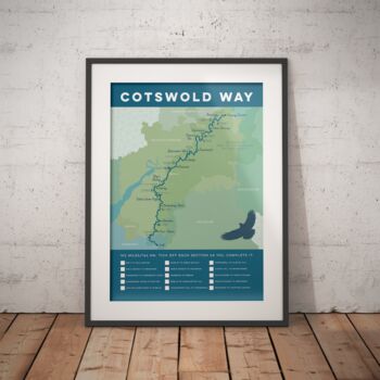 Cotswold Way Map Art Print With Tick List, 3 of 8