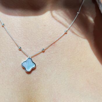 Clover Necklace Mother Of Pearl, 7 of 10