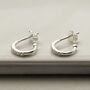 Sterling Silver Cubic Zirconia Hoop Studs, thumbnail 5 of 8