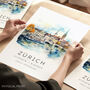 Zurich Travel Print, thumbnail 1 of 7