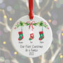 Personalised Christmas Stocking Ceramic Tree Bauble, thumbnail 3 of 6