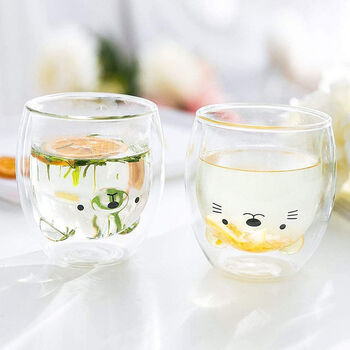 Cute Animal Double Wall Glass Cup, 10 of 11