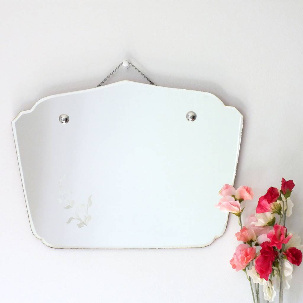 Vintage Etched Flower Wall Mirror By Magpie Living