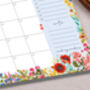 Blue Floral Monthly Desk Planner Pad, thumbnail 3 of 4