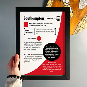 Personalised Season Print Gift For Southampton Fans, 2 of 6
