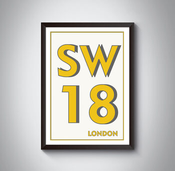 Sw18 Earlsfield, Wandsworth London Postcode Art Print, 4 of 10