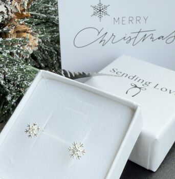 Snowflake Stud Earrings Christmas Gift For Her, 10 of 10