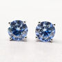 Blue Topaz Moissanite Crystal Sterling Silver Earrings, thumbnail 1 of 6