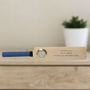 Personalised Mini Cricket Bat With Clock, 12 of 12