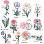 Birth Flower Wheat Heat Bag Embroidery Kit Craft Gift, thumbnail 3 of 6