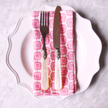Luxury Pure Cotton Patterned Napkins Set Of Four, 4 of 4