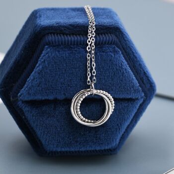 Three Interlocking Circles Pendant Necklace With Dotted, 6 of 12