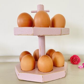 Antique Pink Egg Rack Holds 12 Eggs ~ Four, 8 of 10