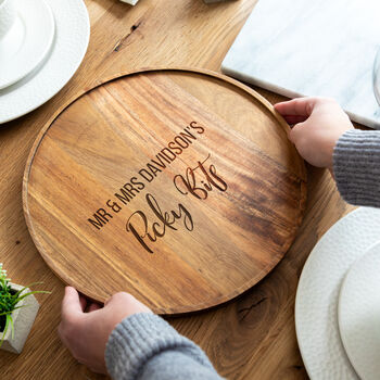 Personalised Picky Bits Round Serving Board Acacia Wood, 5 of 5